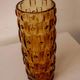 Amber glass cylindrical vase by Frantisek Vizner for Sklo Union