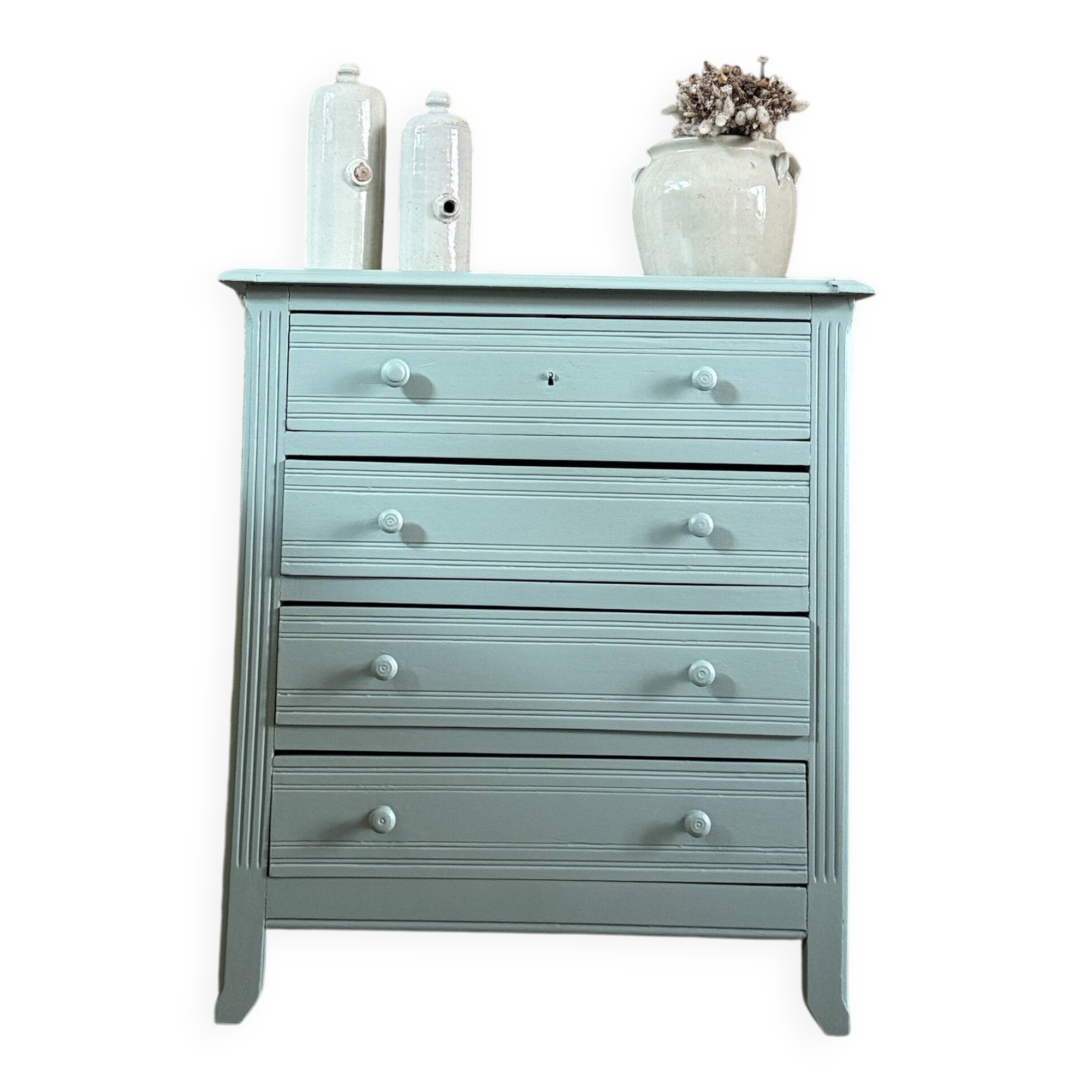 Commode de style Art Déco verte (rénovée)