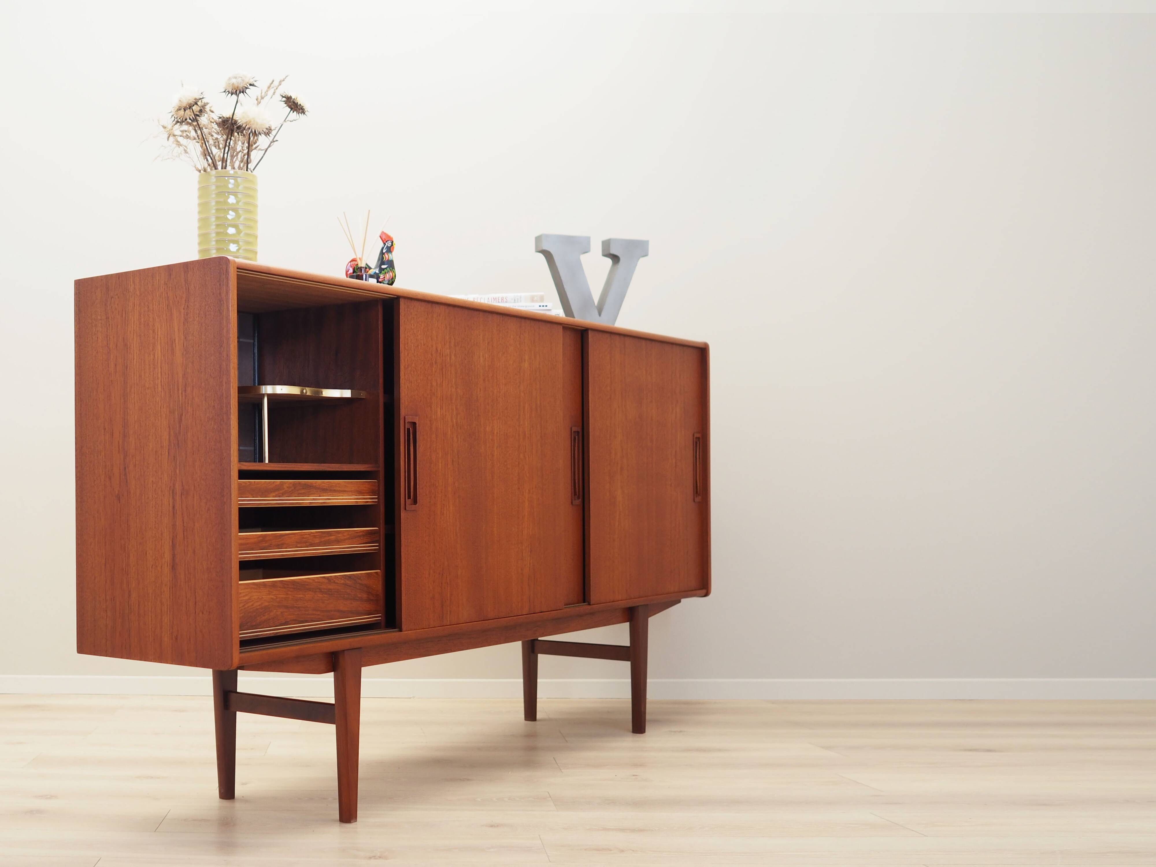 Teak highboard, Danish design, 1960s, production: Denmark