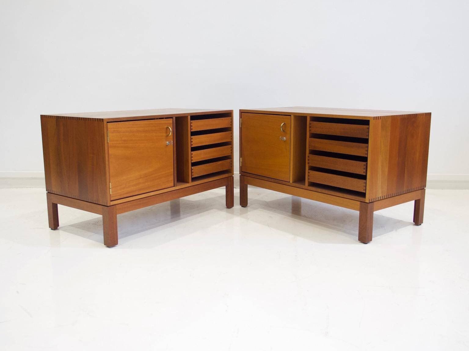 Pair of modern wooden credenzas from the mid-20th century by Christian Hvidt.
