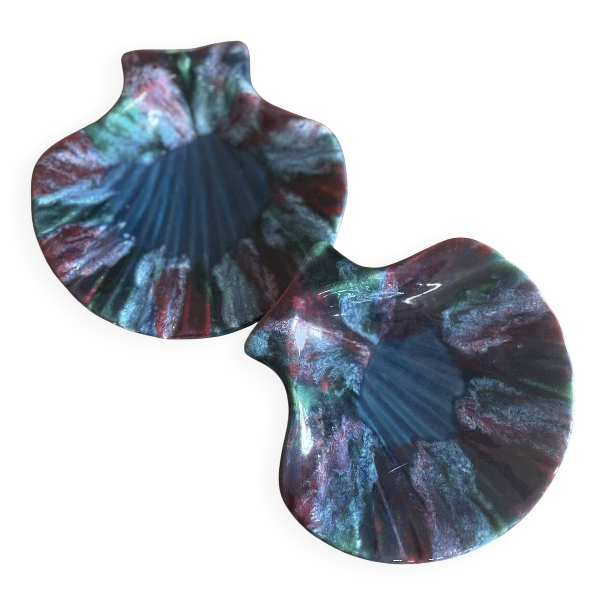 Pair of iridescent shells