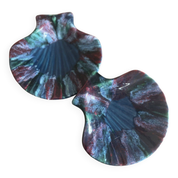 Paire de coquilles irisées