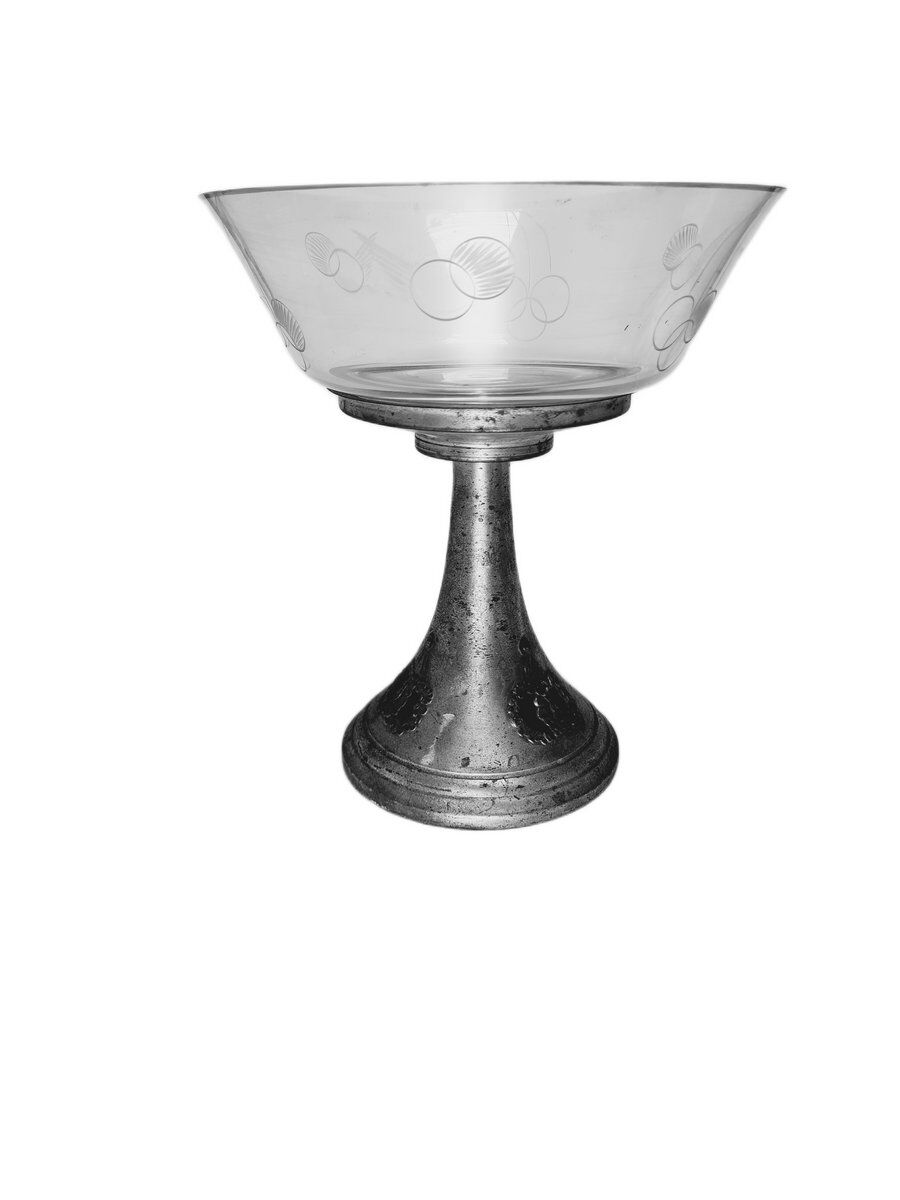 Bol Art Nouveau sur pied, Tchécoslovaquie, années 1900.