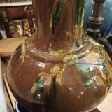 Large ceramic vase on a column, 1.49 meters tall, circa 1900, in its original condition.