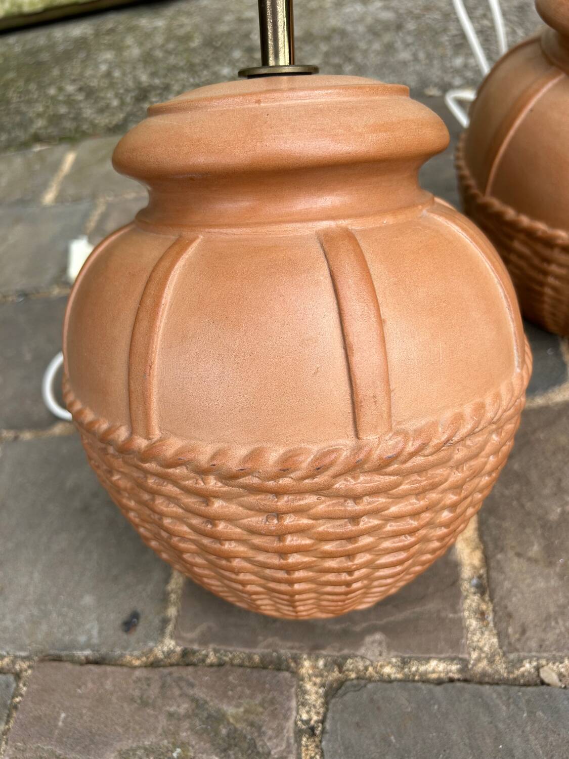 Pair of vintage terracotta lamps from the 1970s
