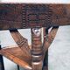 Brutalist Carved Oak Tripod Monk Chair, Sweden, 1930s