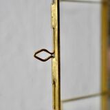 Small vintage octagonal display case in transparent glass, mirror glass and brass - jewelry display