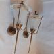 pair of wall-mounted torch lights corner 1950-1960 Arlus or Lunel glass metal
