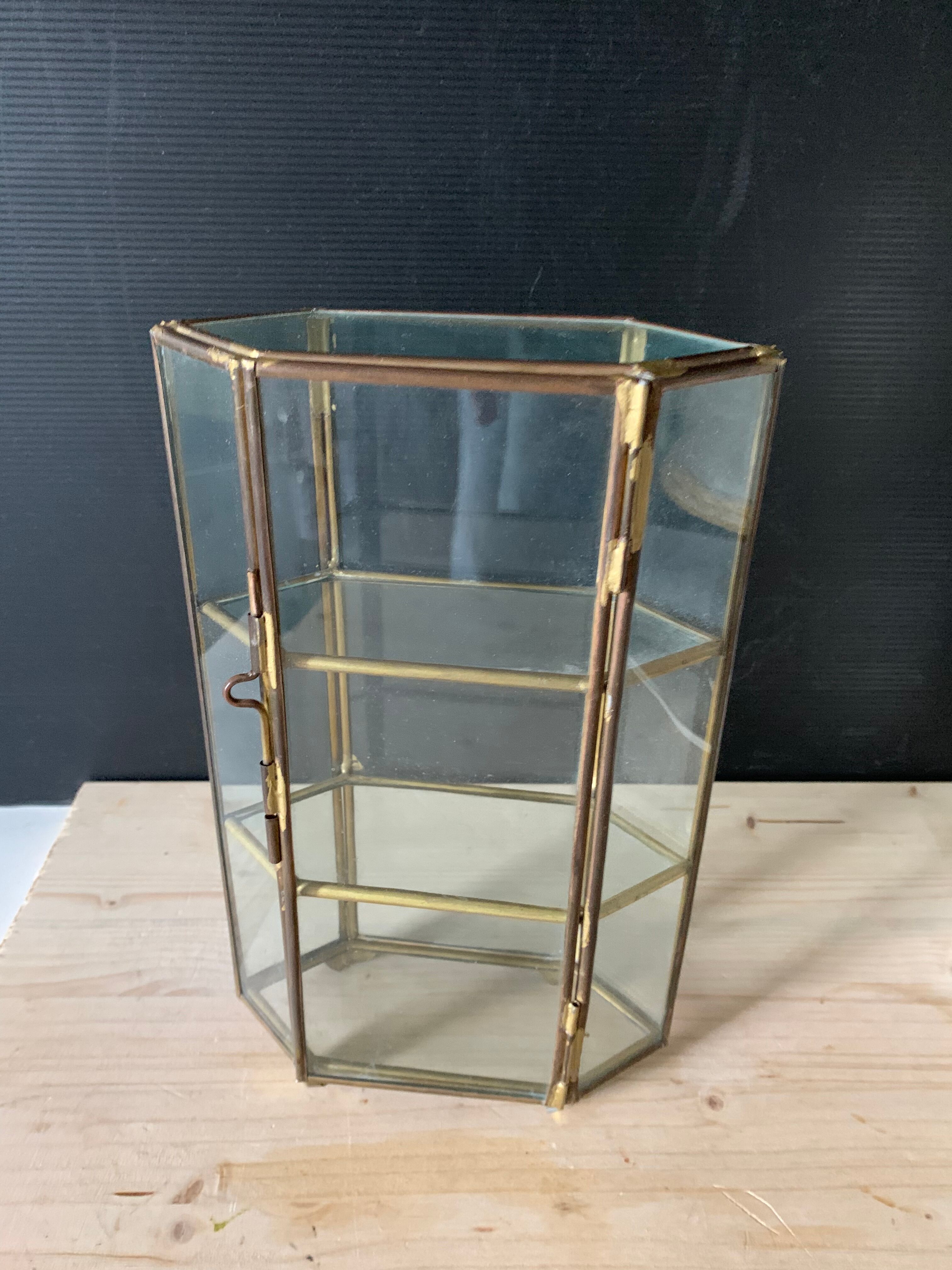 Glass and brass showcase