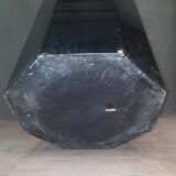 Pair of octagonal black lacquered wooden side tables