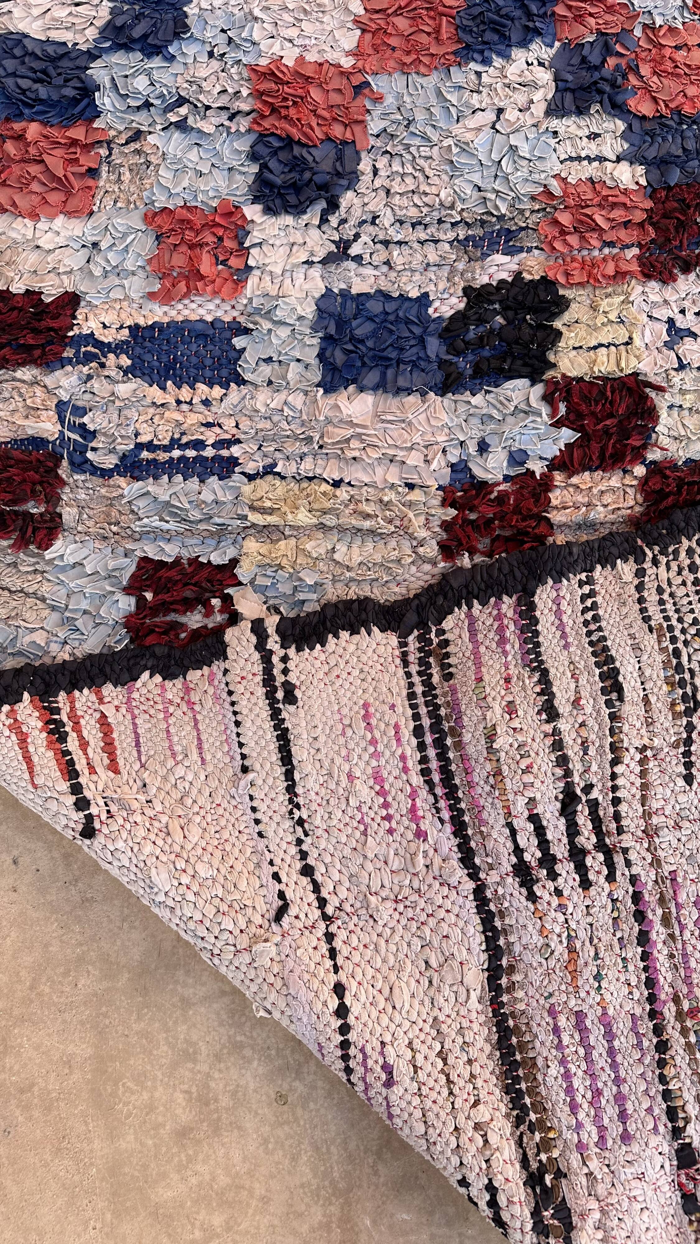 Colorful Boucherouite Moroccan rug - 126 x 195 cm