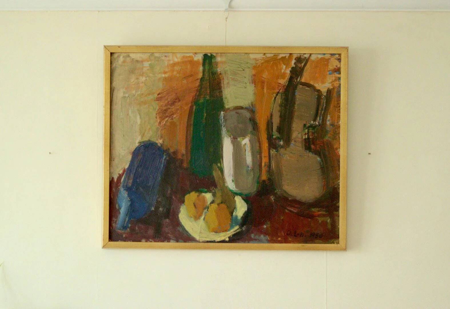 Original Swedish oil on panel – signed "O. Ln", 1950