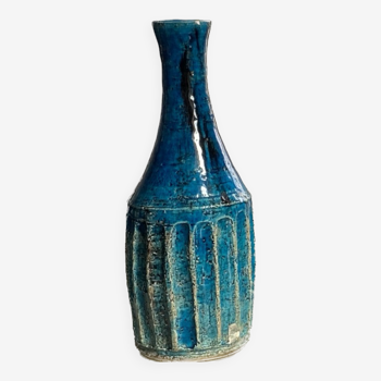 Vase vintage scandinave bleu