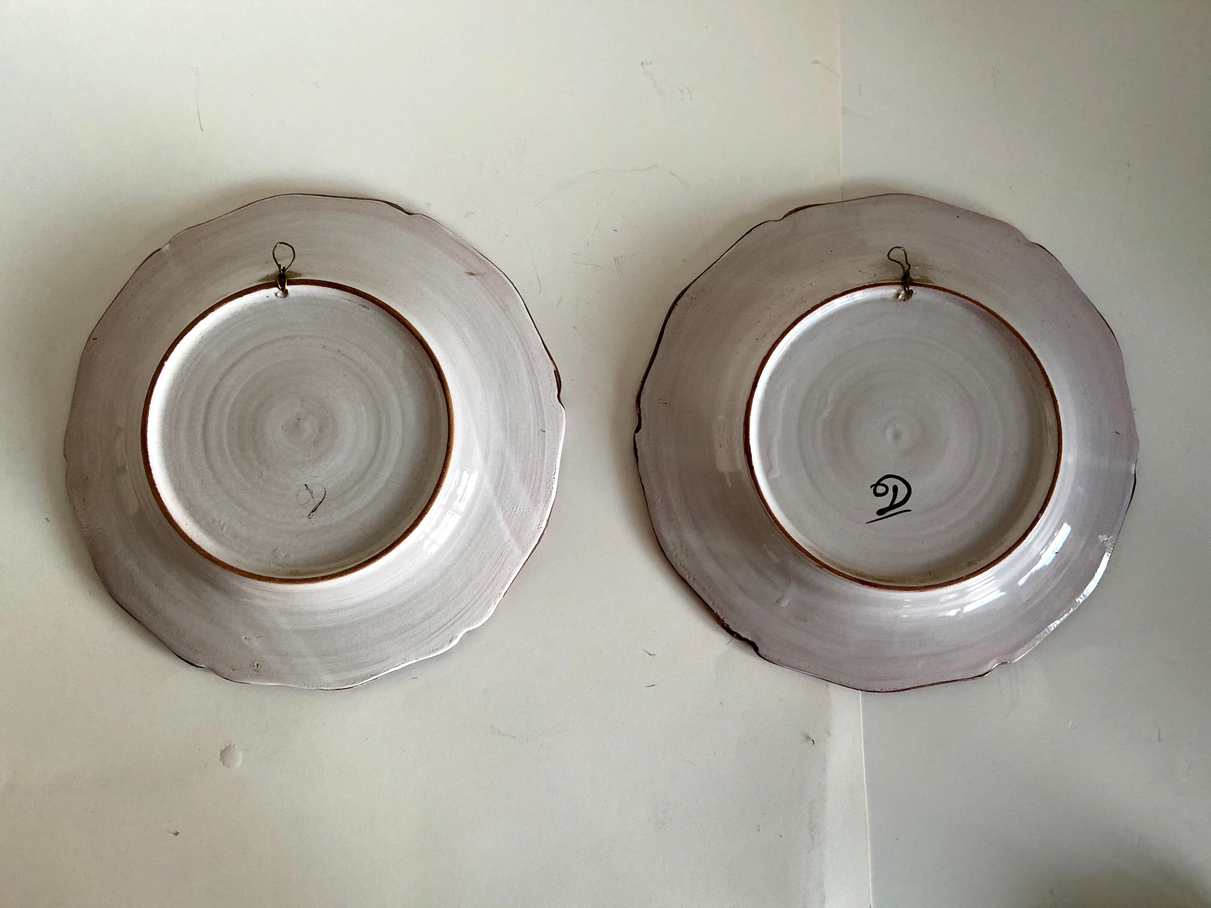 Pair of decorative earthenware plates