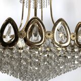 Sciolari, set of two gild and Cristal chandeliers from 70s