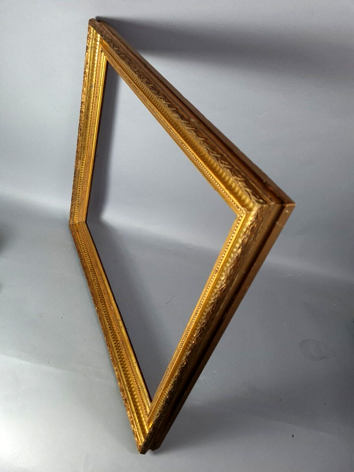 Old channel frame wood original gilding stucco 67x55 foliage 56x44.5 cm SB