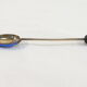 6 mocha spoons in solid silver vermeil and enamelled silver lion passant