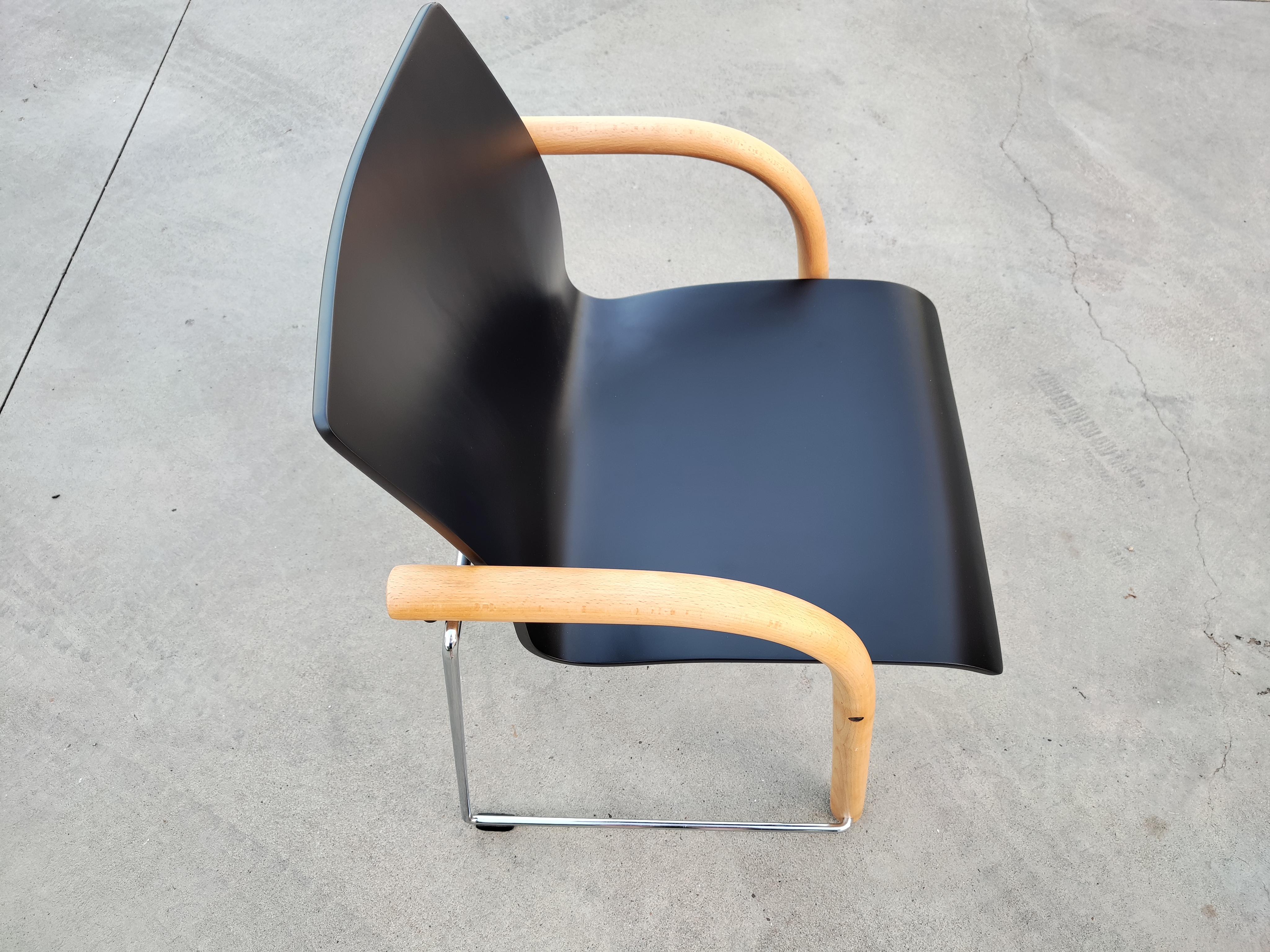 Set of 4 Thonet chairs model S320 renovated by Wulf Schneider and Ulrich Bohme, 1984
