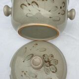 Soup or vinegar sarreguemines morzine 1970 gray floral decoration brown