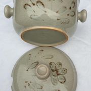 Soup or vinegar sarreguemines morzine 1970 gray floral decoration brown