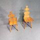 Vintage mid-century brutalist style design Tiroler chair set of 4