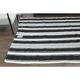 1970s Vintage Turkish Oushak Handmade  White Black Runner Rug  182x296