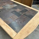 1960s oak and slate table