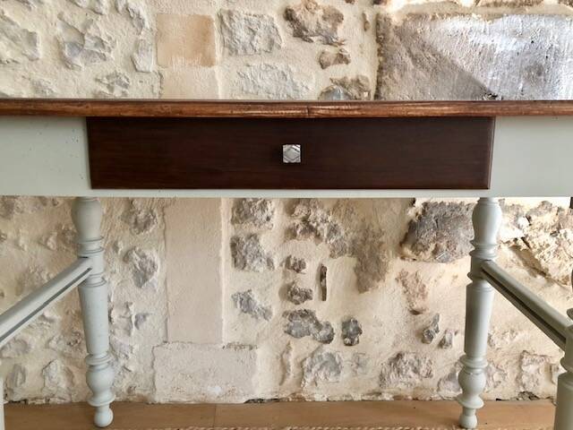 Old wooden farmhouse table