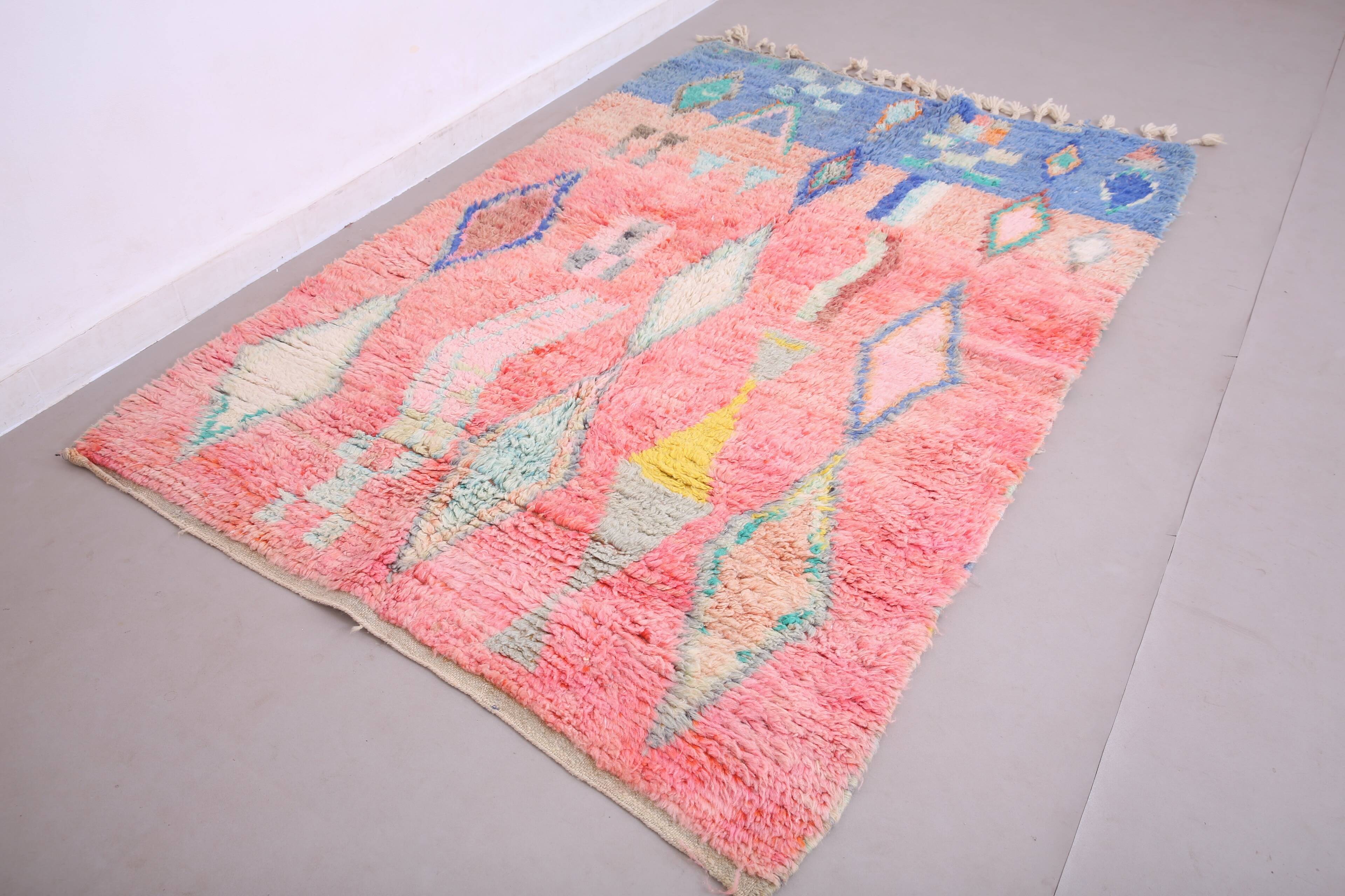 Vintage Moroccan Rug 154 x 231 cm - Abstract Berber Rug - Wool Rug Handmade