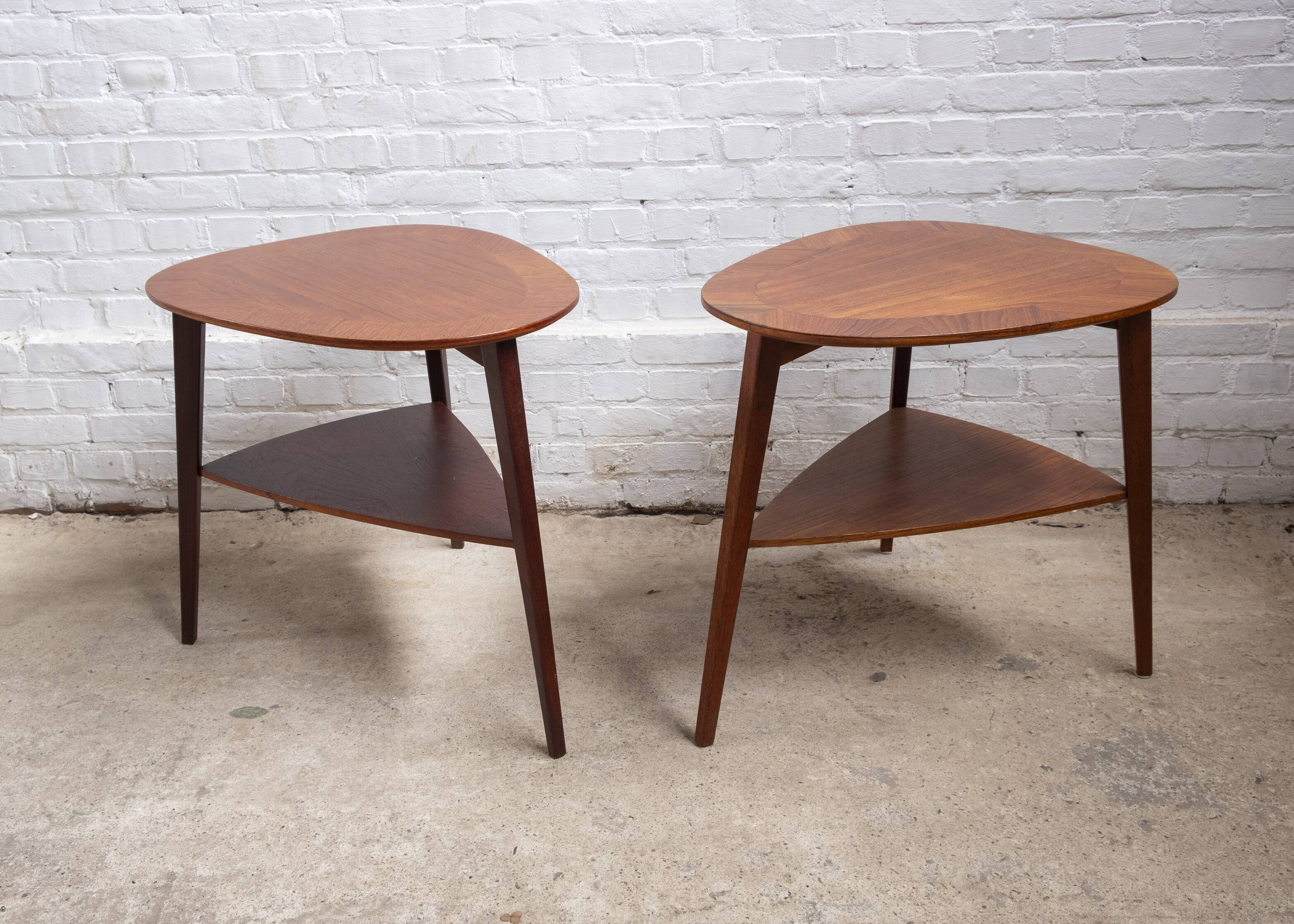 2 tables d'appoint Holger Georg Jensen en teck, Kubus, années 1960, Danemark