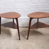 2 tables d'appoint Holger Georg Jensen en teck, Kubus, années 1960, Danemark