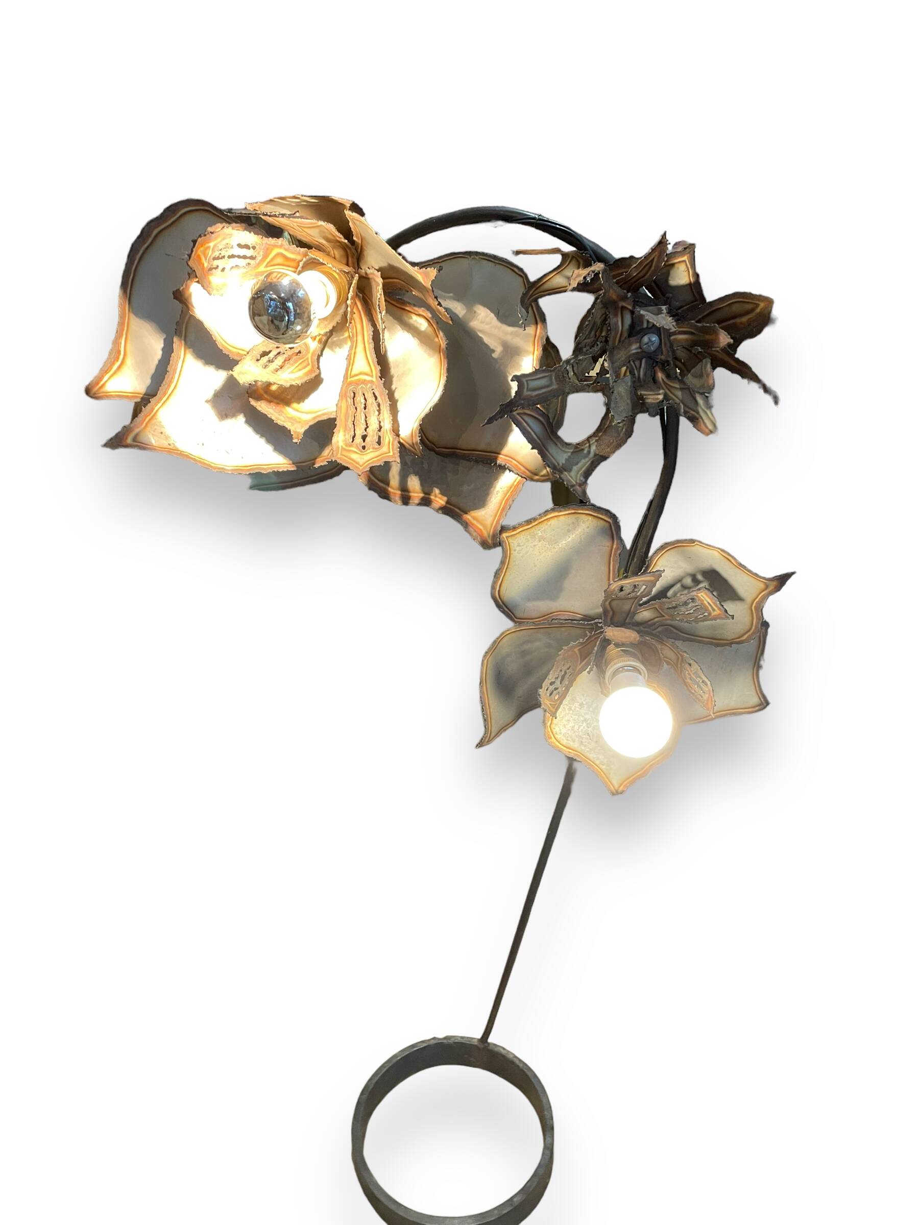 Metal flowers floor lamp