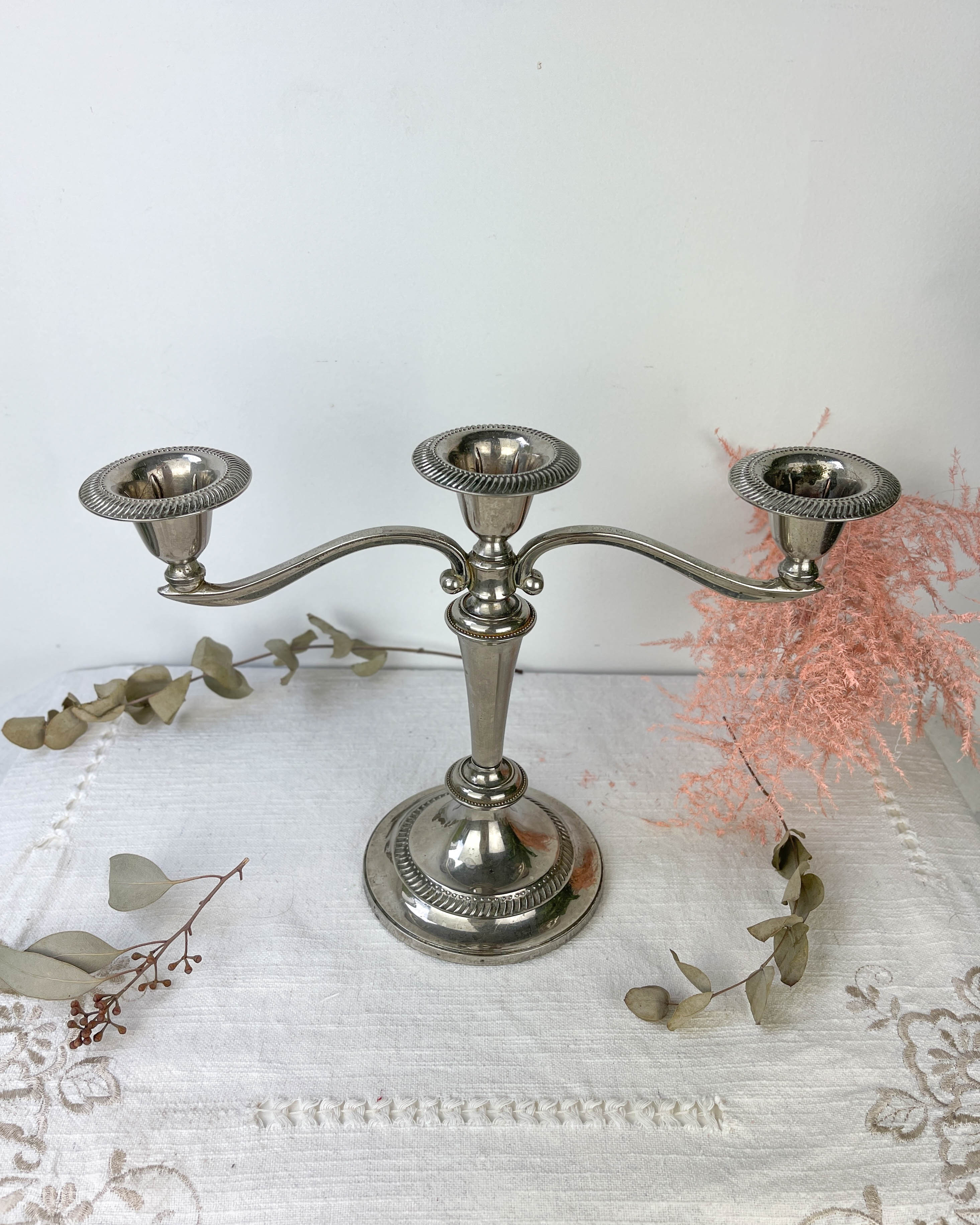 Silver candle holder 3 candles