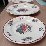 Three rustic plates Sarreguemines France