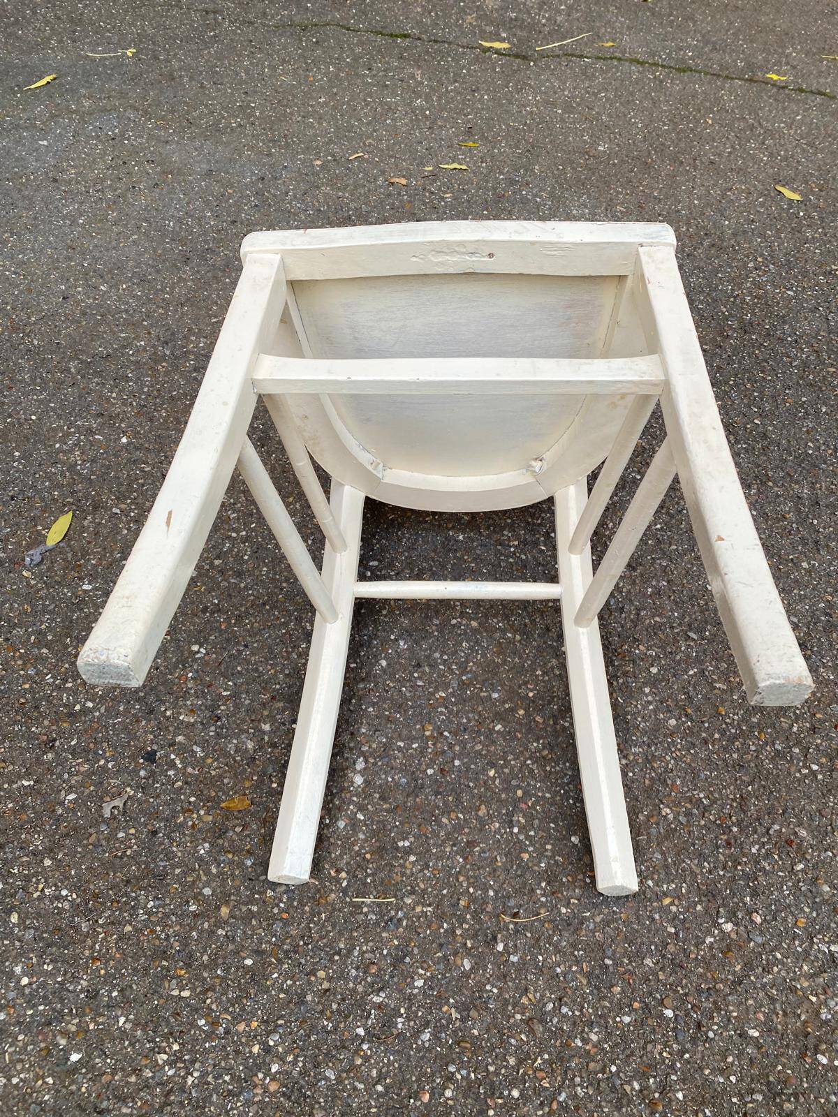 Scandinavian bistro chair made of wood, repainted white