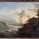 Oil on canvas "Seascape and Mountains" 19th century