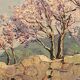 Landscape painting view from the village of Les Angles, Gard, Avignon, Hurard 1887-1956