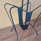 Jacques Adnet (1900-1984) - Black lacquered metal and brass magazine rack