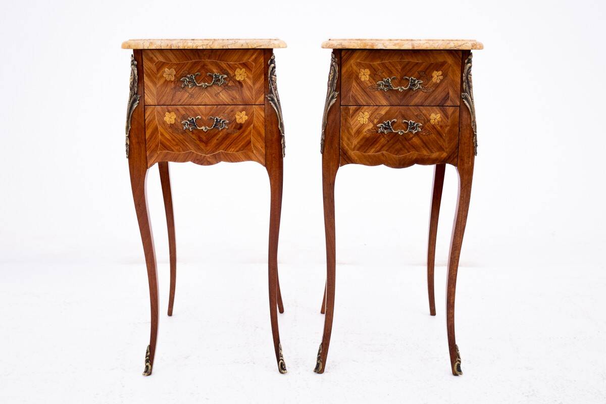 Unique bedside tables, France, circa 1920.