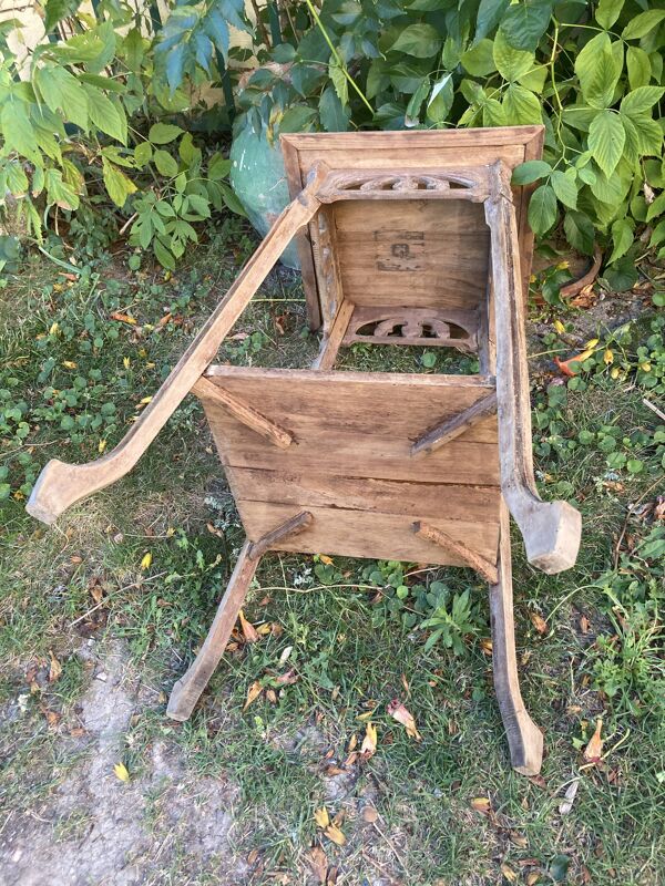 Sellette ancienne en bois brut, début XXe