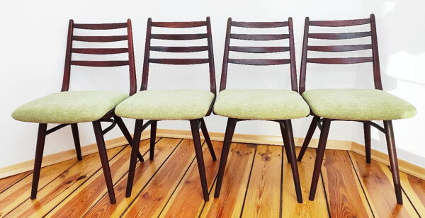 Ensemble de quatre chaises Jitona Tchécoslovaquie années 1970