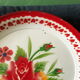 Vintage tray in enamelled sheet metal
