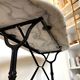 Bistro table in gray marble and cast iron