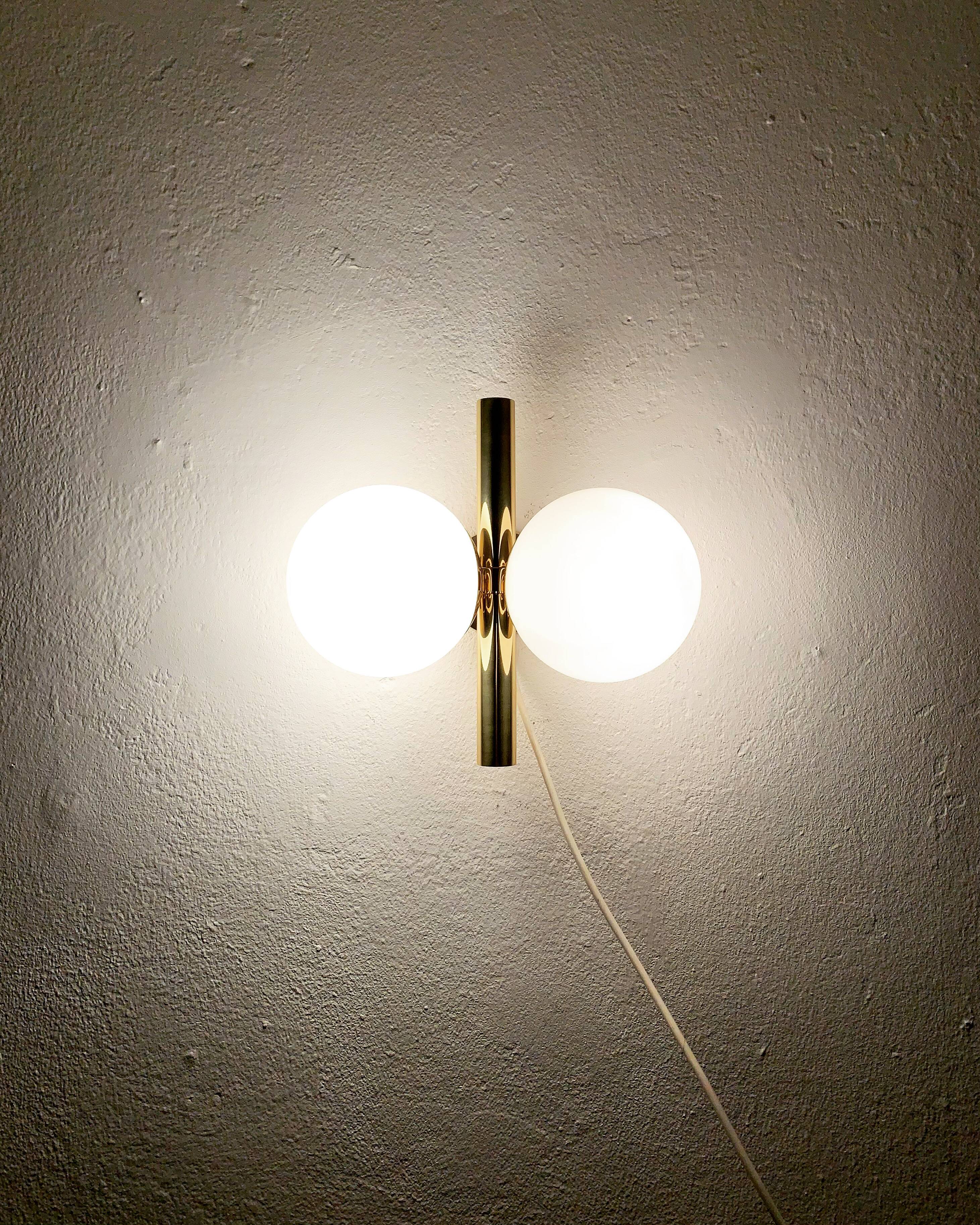 Set of 2 brass Sputnik sconces by Kaiser Leuchten