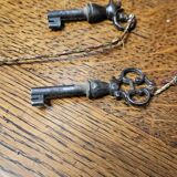 Two-body buffet in solid oak, richly carved in the Renaissance style.