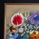 tableau fleurs brodées 1970