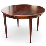 Extendable rosewood dining table with butterfly leaf, vintage Scandinavian