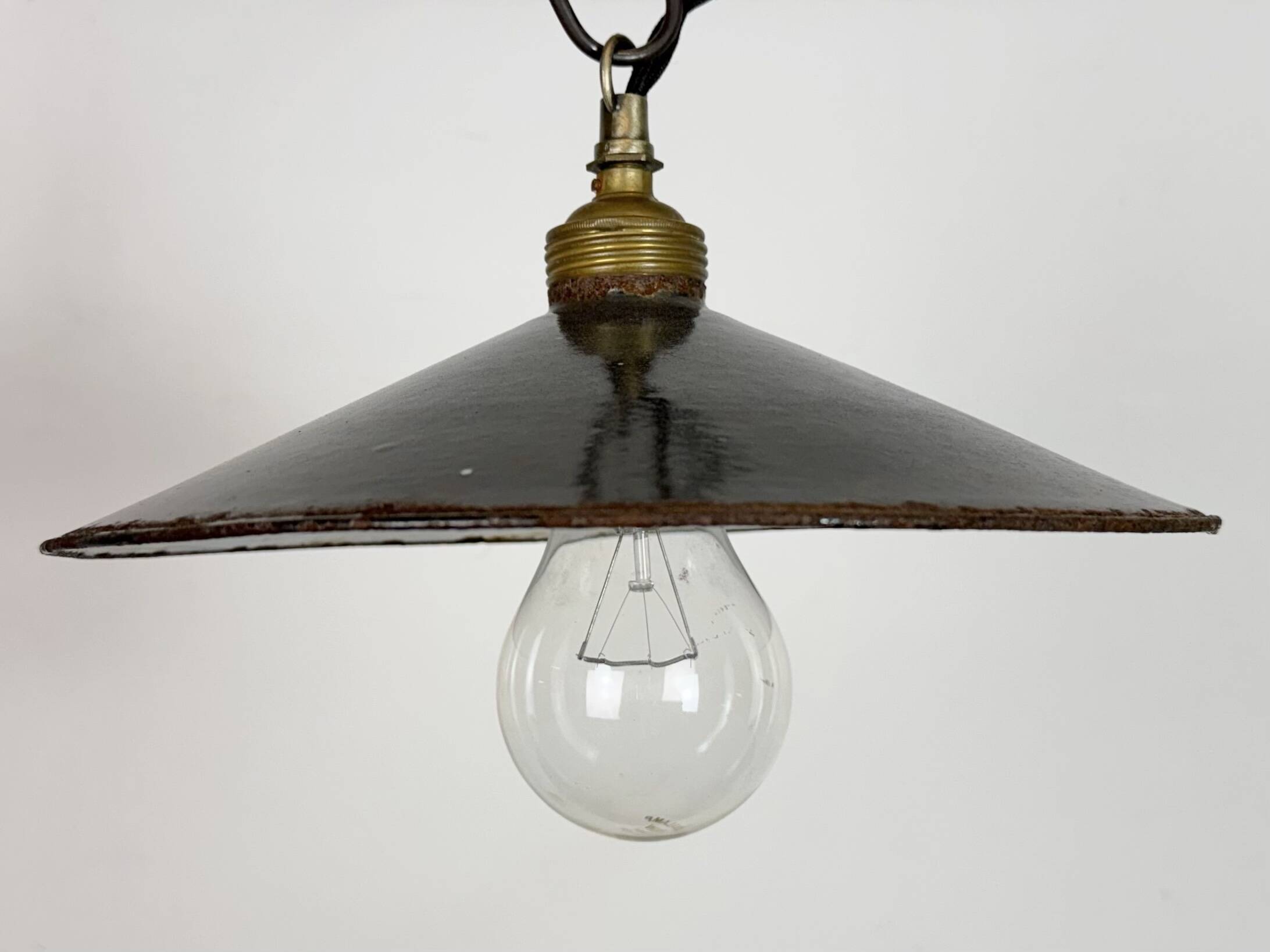 Industrial Black Enamel Light, 1930s