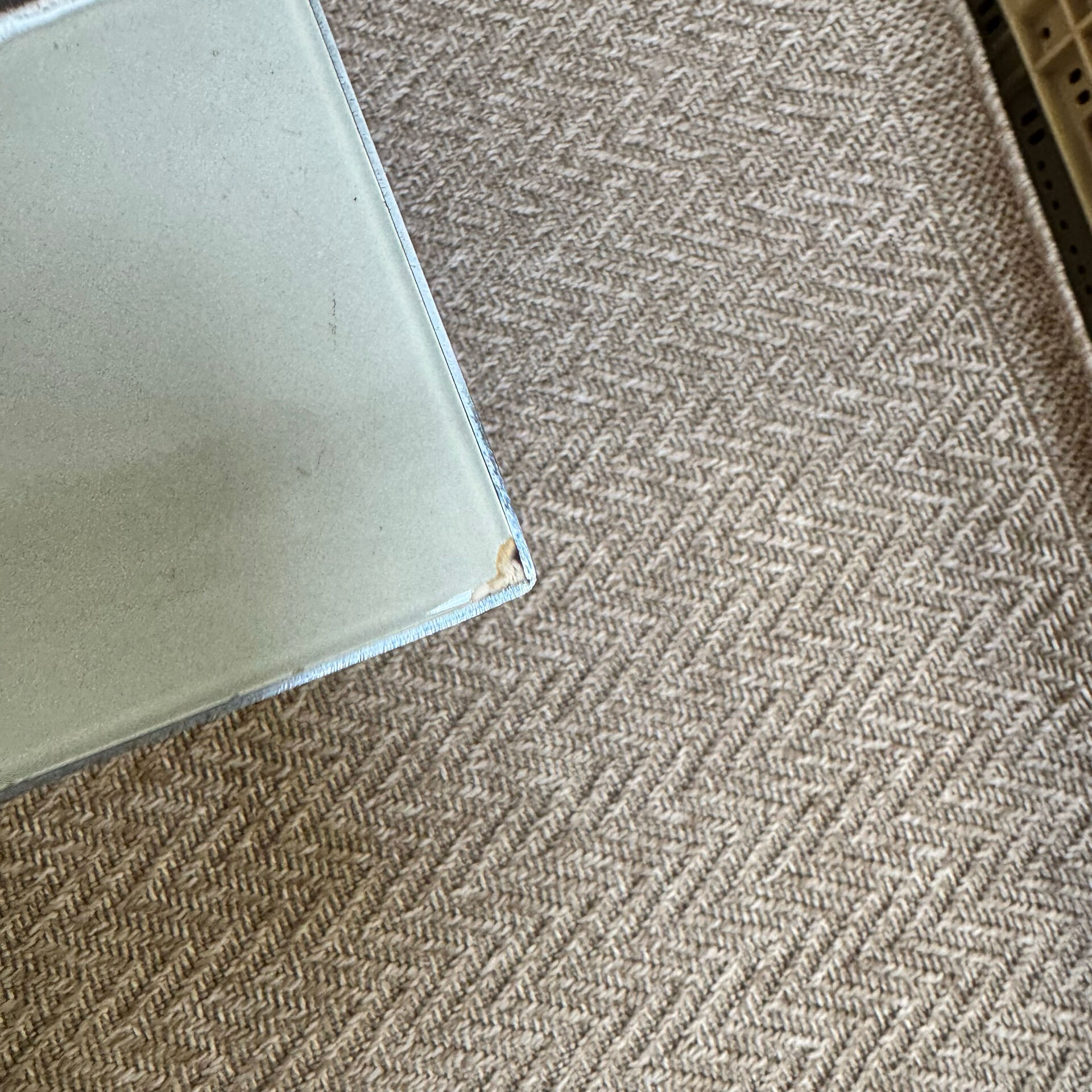 Vintage coffee table from the 60s and 70s in ceramic, chrome metal, and wood.