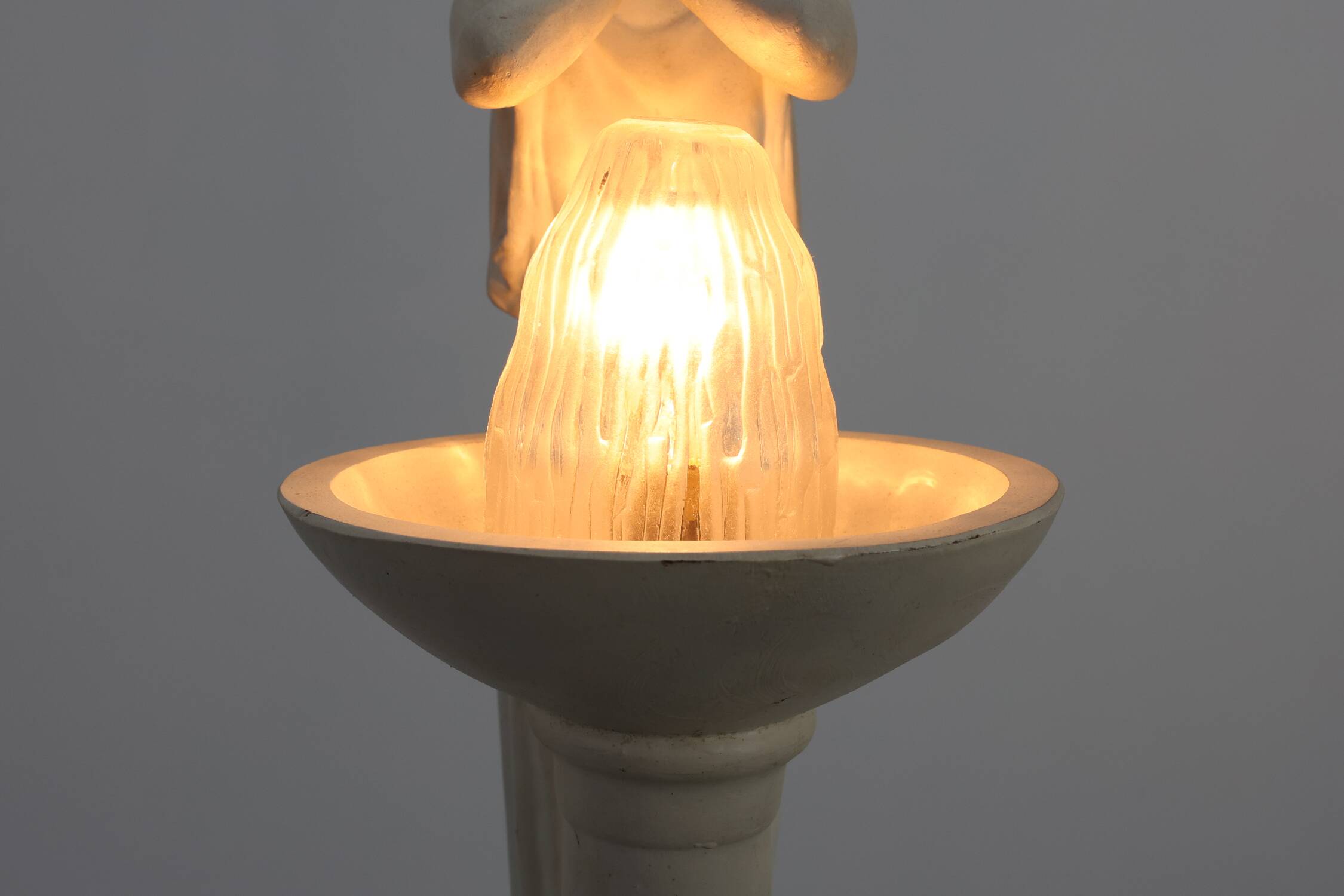 Art Deco Vichy Advertising Lamp in Plaster, Belgium 1930s